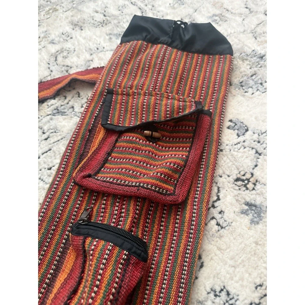 Cotton Blend Hemp Yoga Mat Carrier Bag Adjustable Strap Yoga Mat Carrier Gym Bag